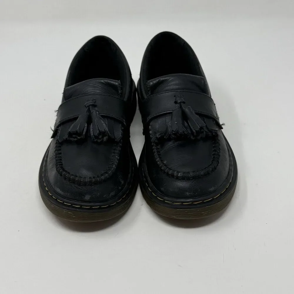 Dr. Martens Adrian J Loafers Shoes Kids Girls Size 2 Black Leather Tassels